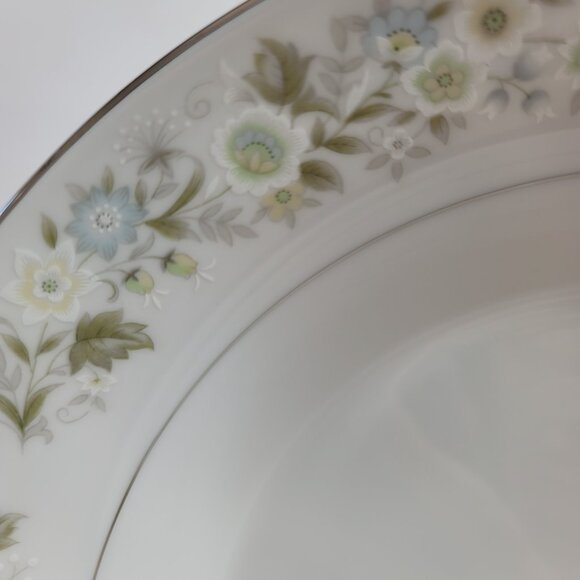 Imperial China Wild Flower Serving Bowl White Green Blue & White Flowers 9 INCH - Picture 12 of 15